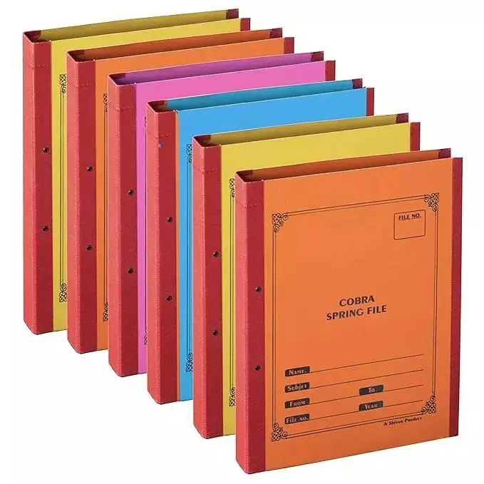 GENERIC Box Type Special Cobra File (Spring Clip) Assorted A4 1000 GSM (Pack of 20)