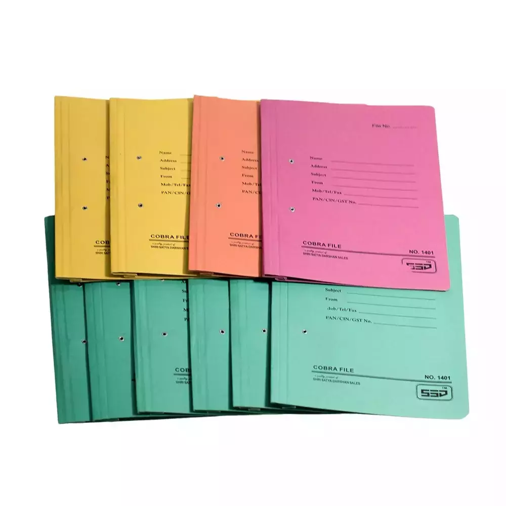 GENERIC 450 GSM Cobra File (Spring Clip) Assorted Color A4 Size (Pack of 50)