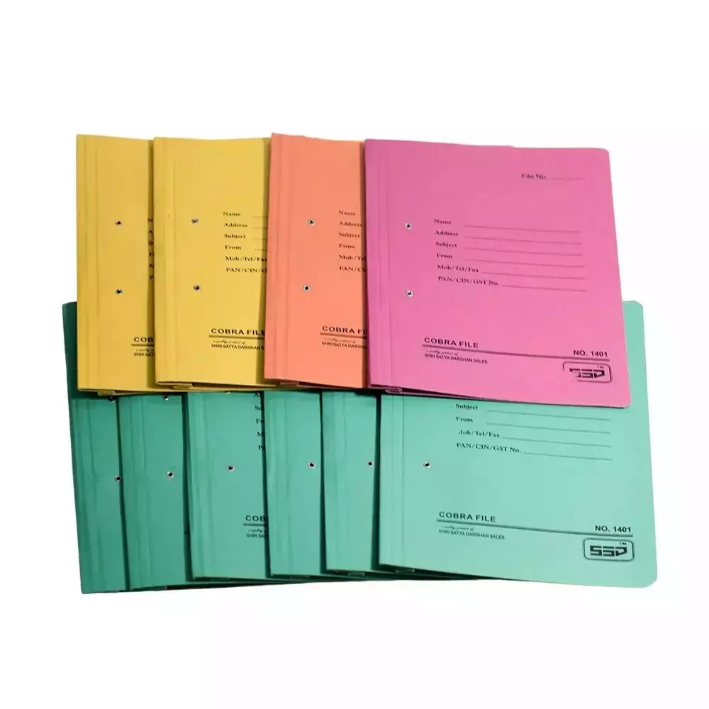 GENERIC 450 GSM Cobra File (Spring Clip) Assorted Color A4 Size (Pack of 20)