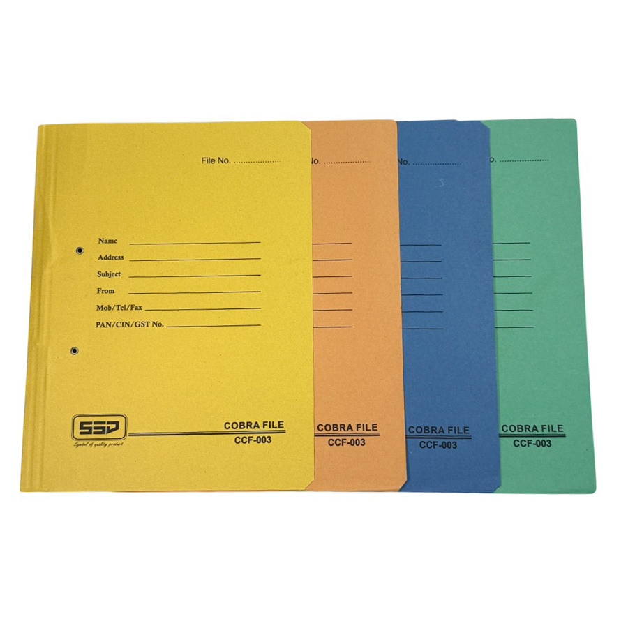 GENERIC 450 GSM Cobra File (Spring Clip) Assorted Color A4 Size (Pack of 20)