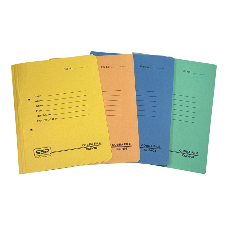 GENERIC 450 GSM Cobra File (Spring Clip) Assorted Color A4 Size (Pack of 20)