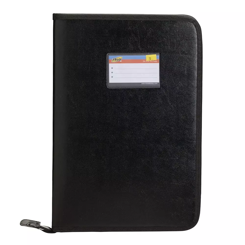 Trio 20 Pockets Urban Portfolio FC 21.6x34.3 cm Leather Black, UPC3012