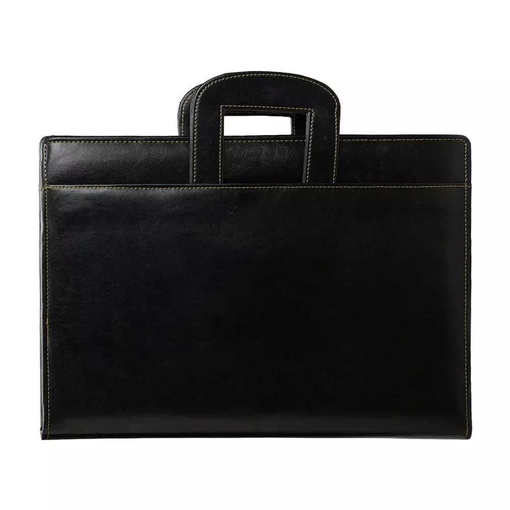 Trio 10 Pockets Urban Handle Folio B4 25.7x36.4 cm Leather Black, UHF10B4