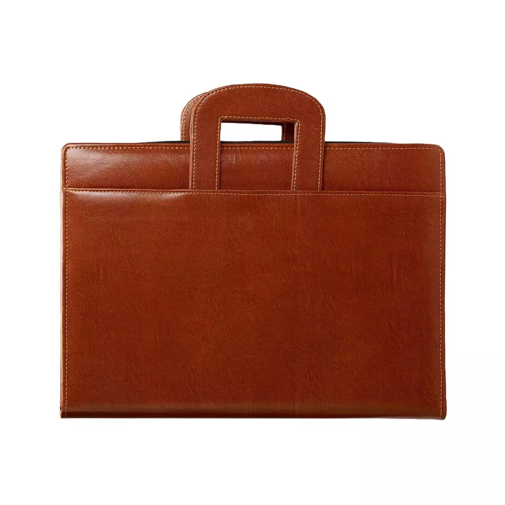 Trio 10 Pockets Urban Handle Folio B4 25.7x36.4 cm Leather Tan, UHF20B4