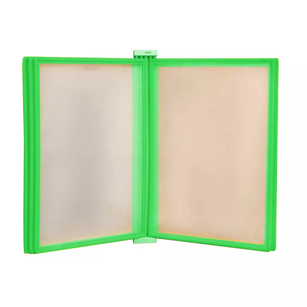 Vikrant Information Document Display Unit Wall Hanging A4 Sheet Metal Frame Rectangular Shape with 5 Green Folders, ‎WLIFU_A4-5 GRN