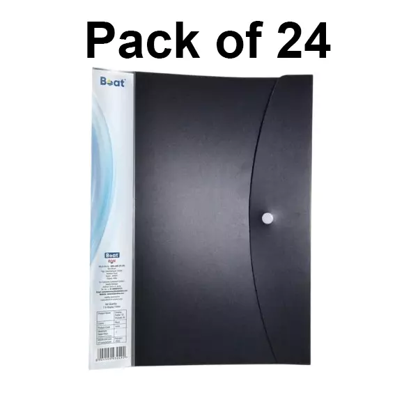 Boat by Ban Display Folder Black 10 Pockets A4, FG000583 (Pack of 24)