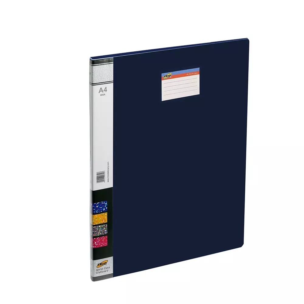 Trio 10 Pockets Display File FC 21.6x34.3 cm Plastic Dark Blue, 60OF