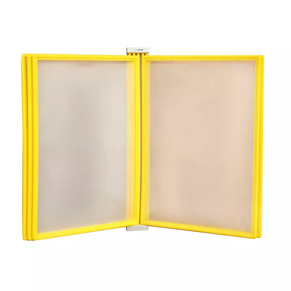 Vikrant Information Document Display Unit Wall Hanging A4 Sheet Metal Frame Rectangular Shape with 5 Yellow Folders, ‎WLIFU_A4-5 YL