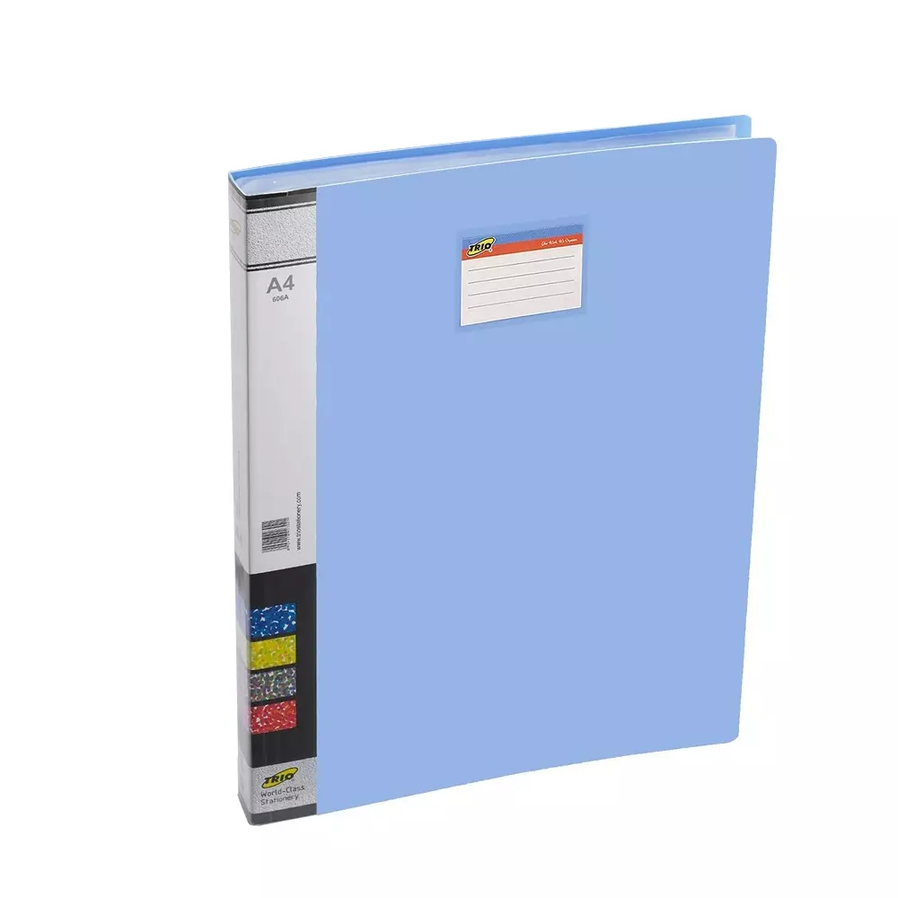 Trio 60 Pockets Display File FC 21.6x34.3 cm Plastic Light Blue, 606F