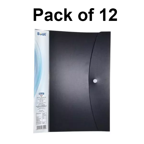 Boat by Ban Display Folder Black 10 Pockets A4, FG000583 (Pack of 12)