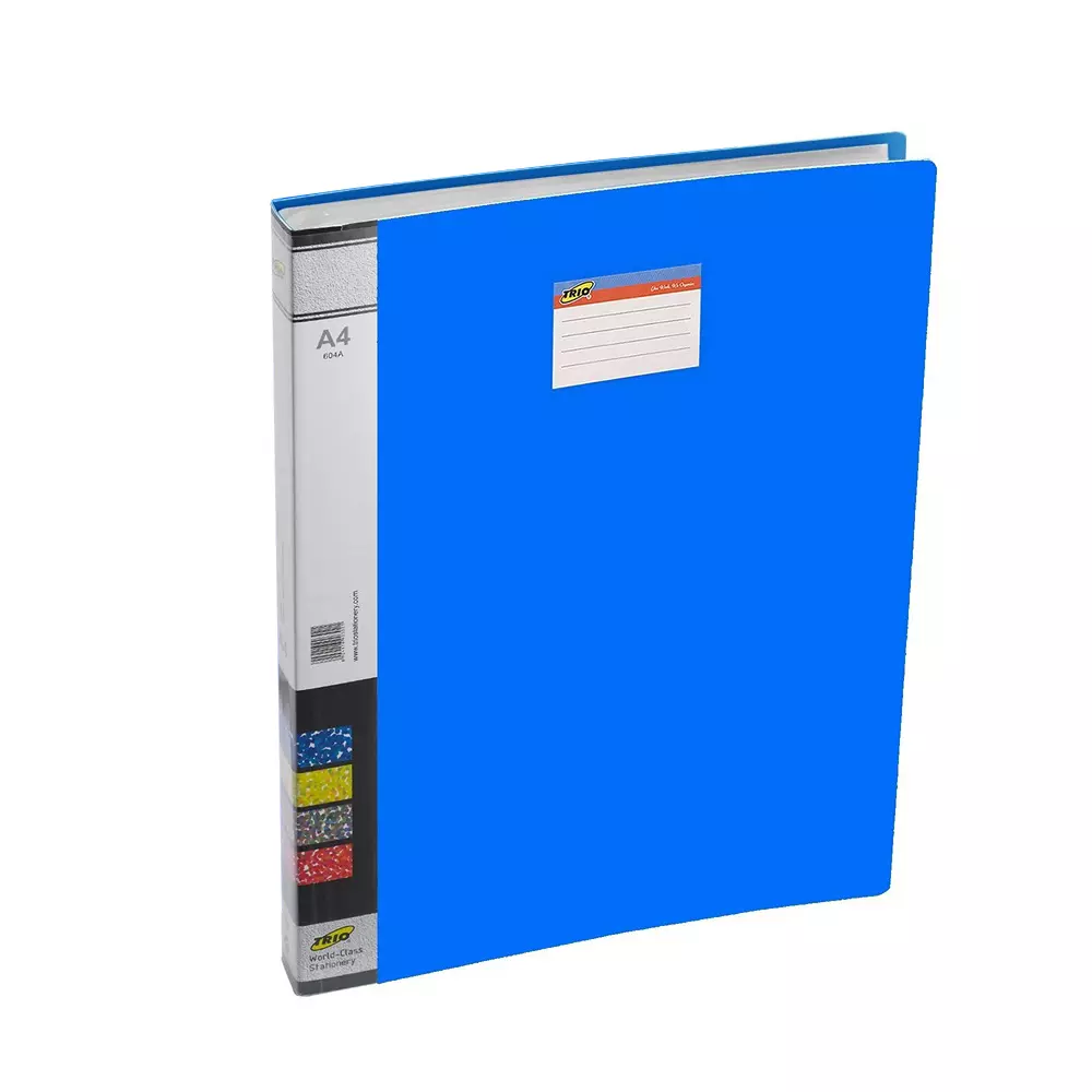 Trio 40 Pockets Display File A4 21x29.7 cm Plastic Royal Blue, 604A