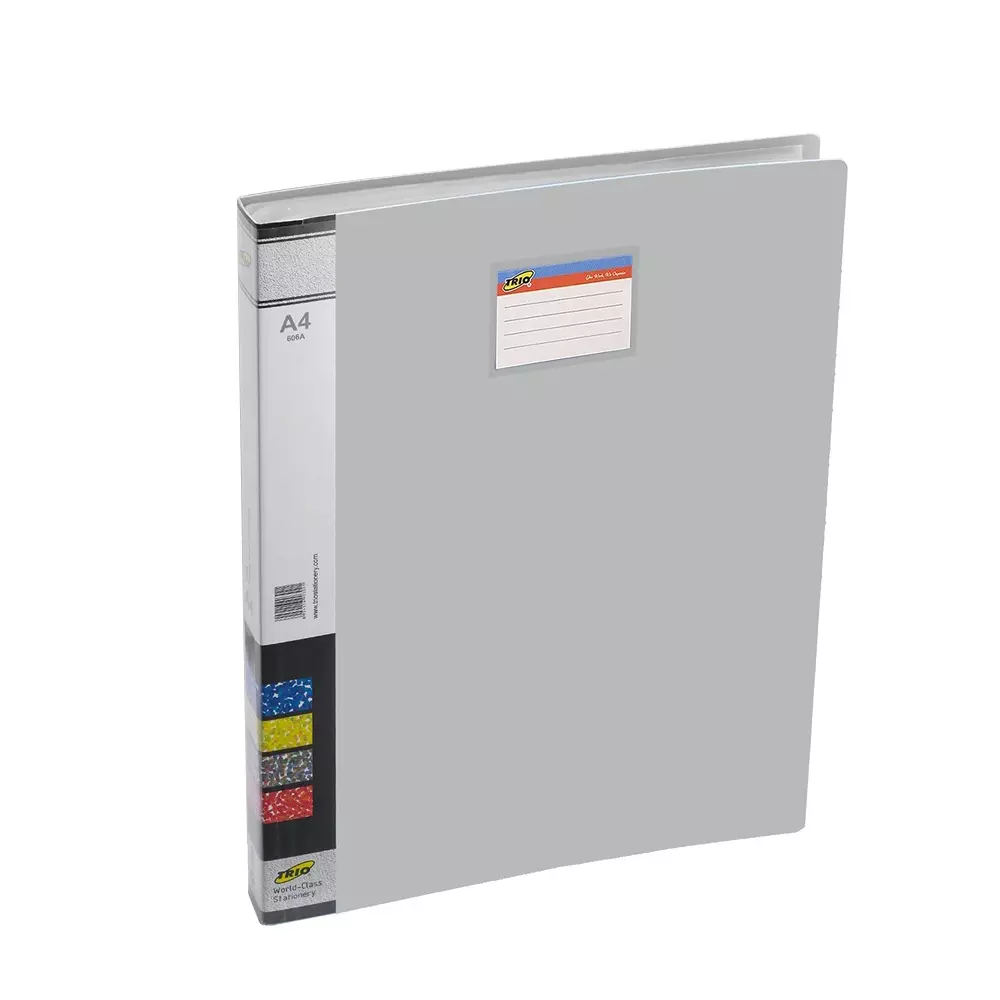 Trio 40 Pockets Display File A4 21x29.7 cm Plastic Grey, 604A