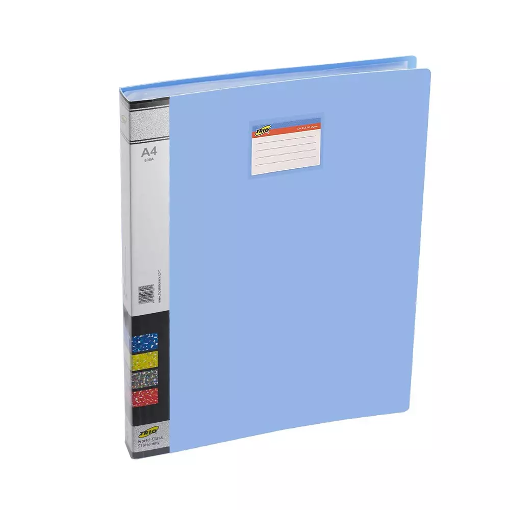 Trio 60 Pockets Display File A4 21x29.7 cm Plastic Light Blue, 606A