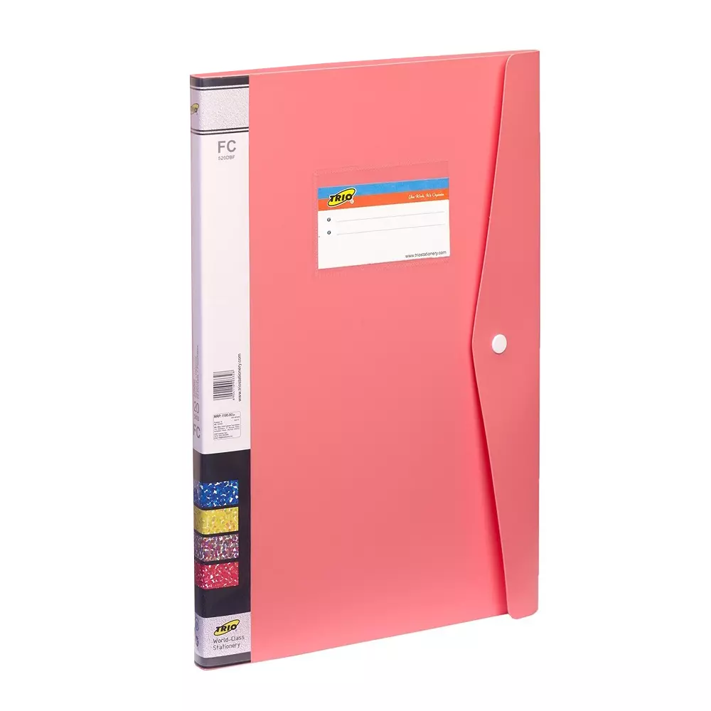 Trio 20 Pockets Resume File FC 21.6x34.3 cm Polypropylene Pastel Red, 520DBF