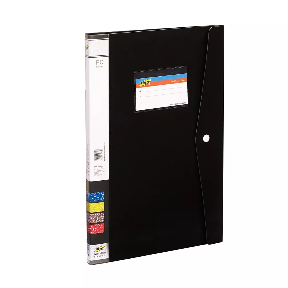 Trio 20 Pockets Resume File FC 21.6x34.3 cm Polypropylene Black, 520DBF