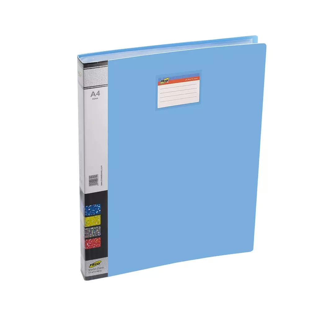 Trio 40 Pockets Display File FC 21.6x34.3 cm Plastic Light Blue, 604F