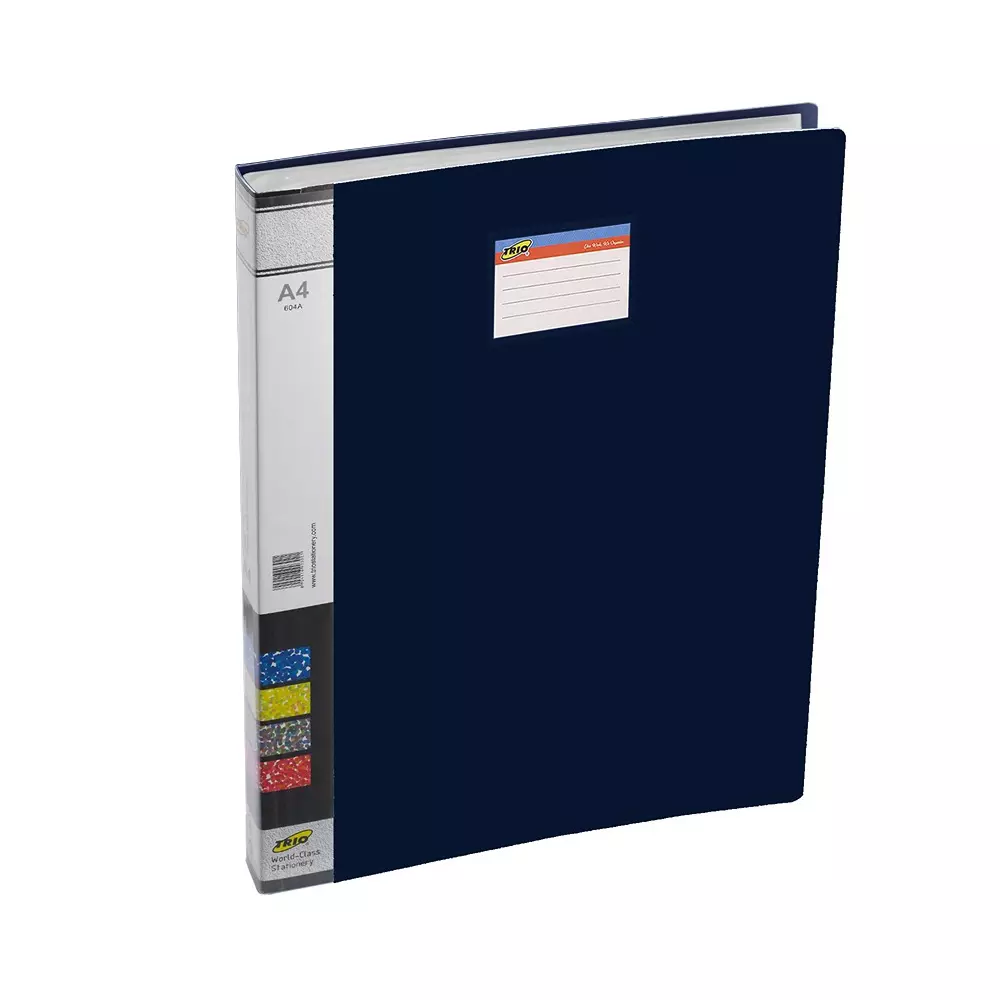 Trio 40 Pockets Display File A4 21x29.7 cm Plastic Dark Blue, 604A