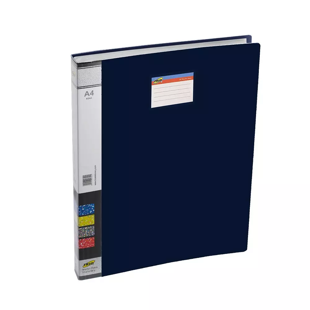 Trio 60 Pockets Display File A4 21x29.7 cm Plastic Dark Blue, 606A