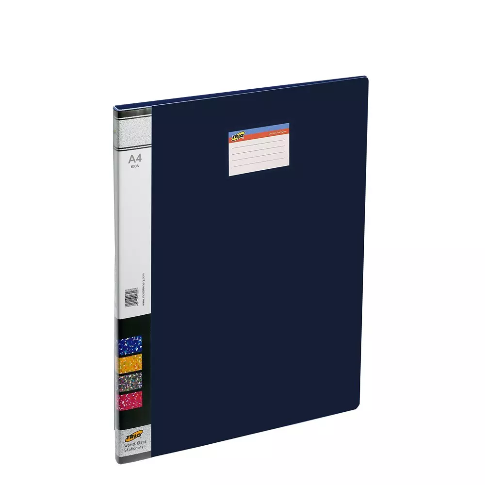 Trio 20 Pockets Display File FC 21.6x34.3 cm Plastic Dark Blue, 601F