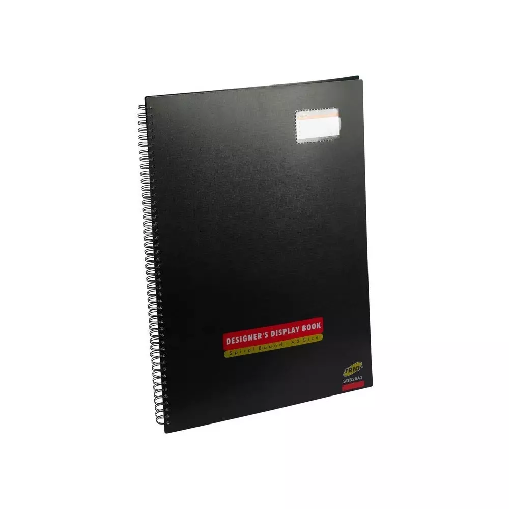 Trio 20 Pockets Spiral Display File A2 21x59.4 cm Polypropylene Black, SDB20A2