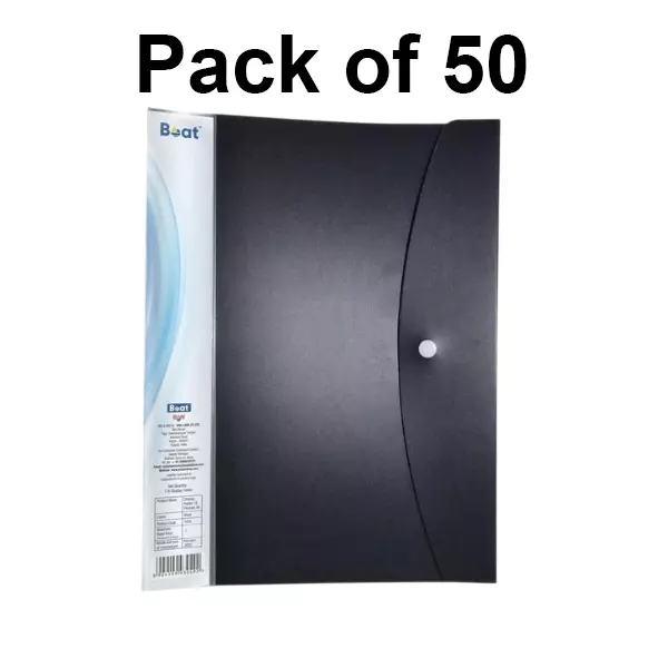 Boat by Ban Display Folder Black 10 Pockets A4, FG000583 (Pack of 50)
