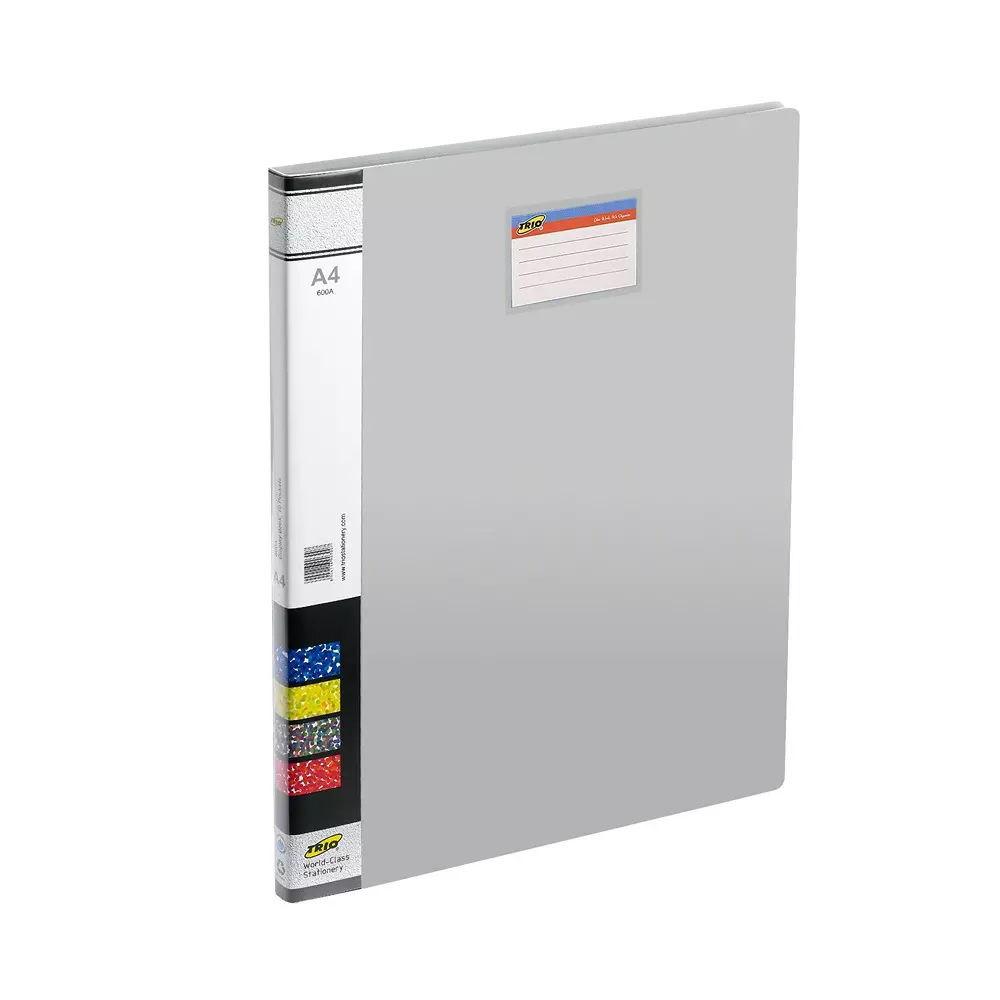 Trio 10 Pockets Display File A4 21x29.7 cm Plastic Grey, 600A