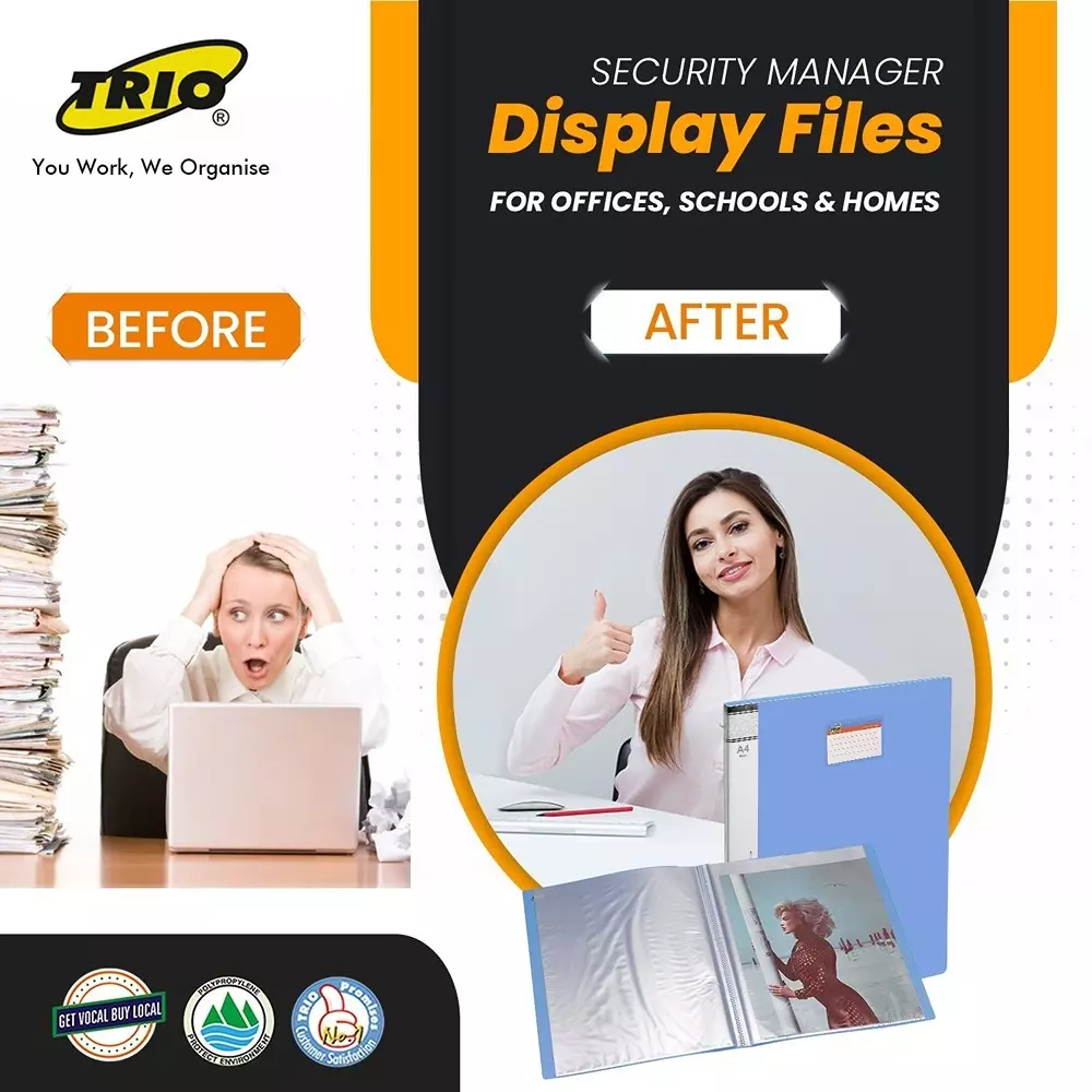 trio-20-pockets-display-file-a4-21x297-cm-plastic-grey-601a