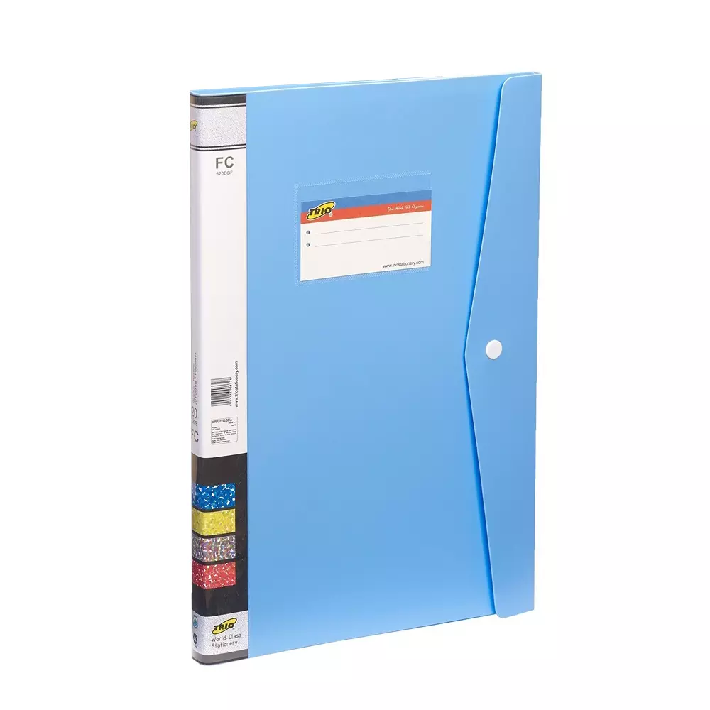 Trio 20 Pockets Resume File FC 21.6x34.3 cm Polypropylene Pastel Blue, 520DBF