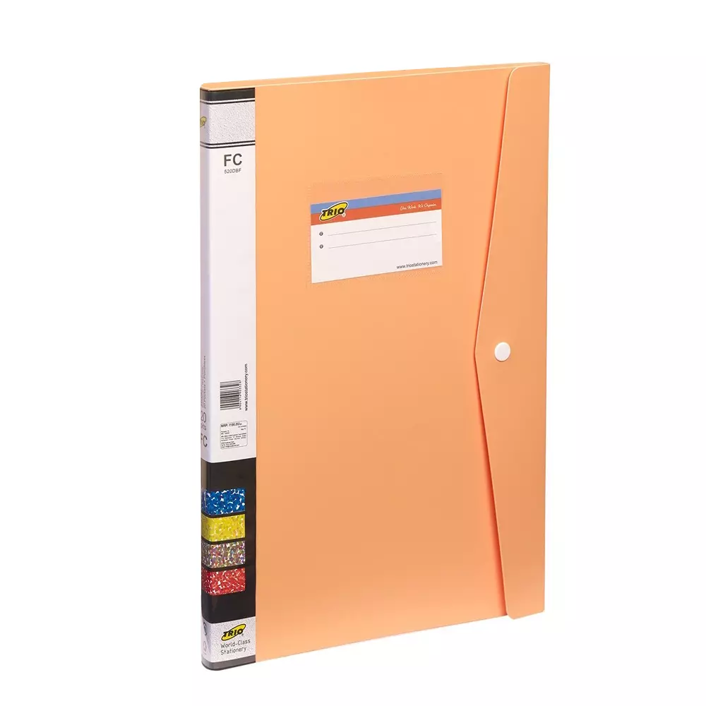 Trio 20 Pockets Resume File FC 21.6x34.3 cm Polypropylene Pastel Orange, 520DBF