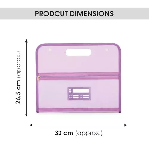 POLEN Horizontal Fullscape Expanding File Folder 13 Pocket Polypropylene Purple