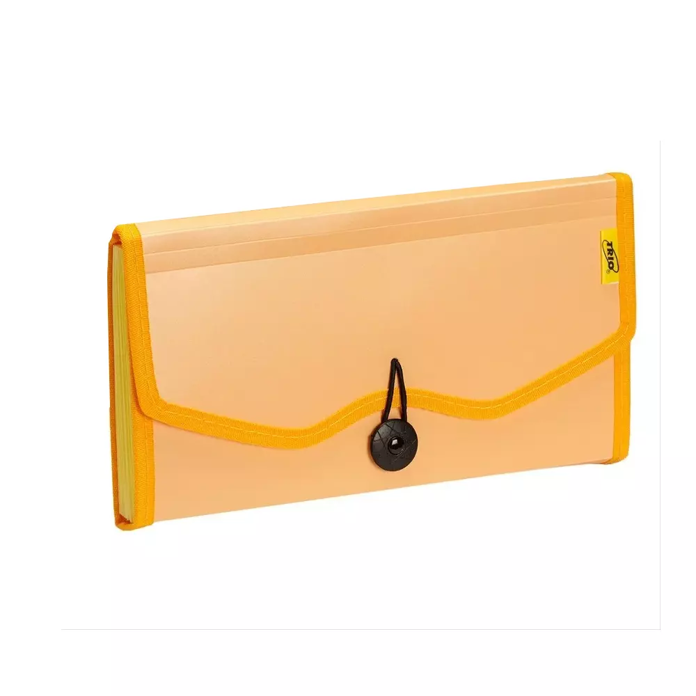 Trio 13 Pockets Expanding Cheque File Polypropylene Pastel Orange, EJ12C