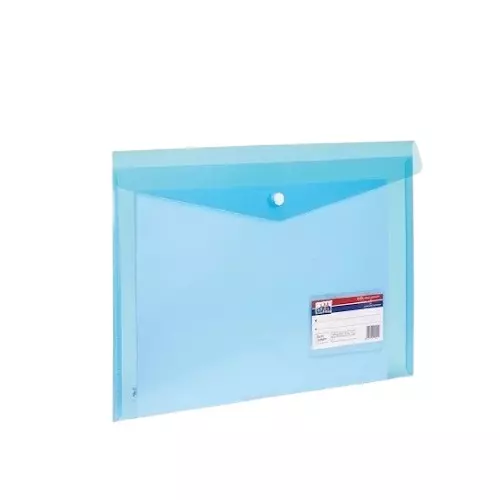ARIS Button Folder with Card Pocket 21.6x34.3 cm Transparent Blue FC, BF605