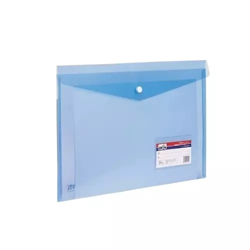 ARIS Button Folder with Card Pocket 21.6x34.3 cm Transparent Dark Blue FC, BF605