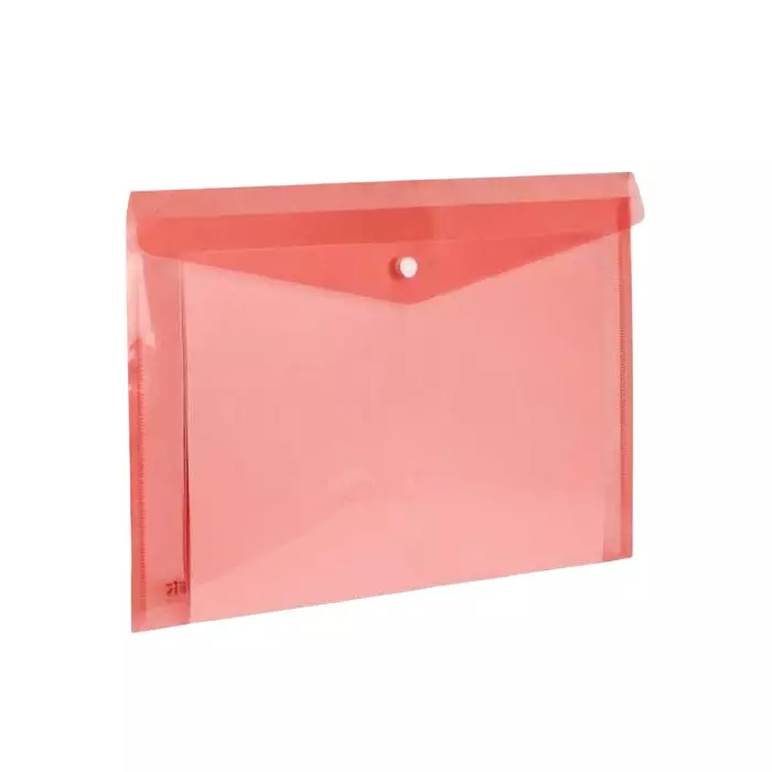 ARIS Button Folder 21.6x34.3 cm Natural Light Red FC for Office, School and Home, BF145