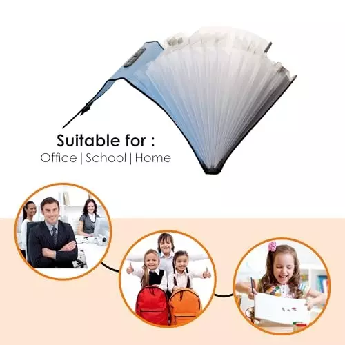 POLEN ‎Executive Series Fullscape Expanding File Folder 13 Pocket With Handle and Buckle Closure Blue