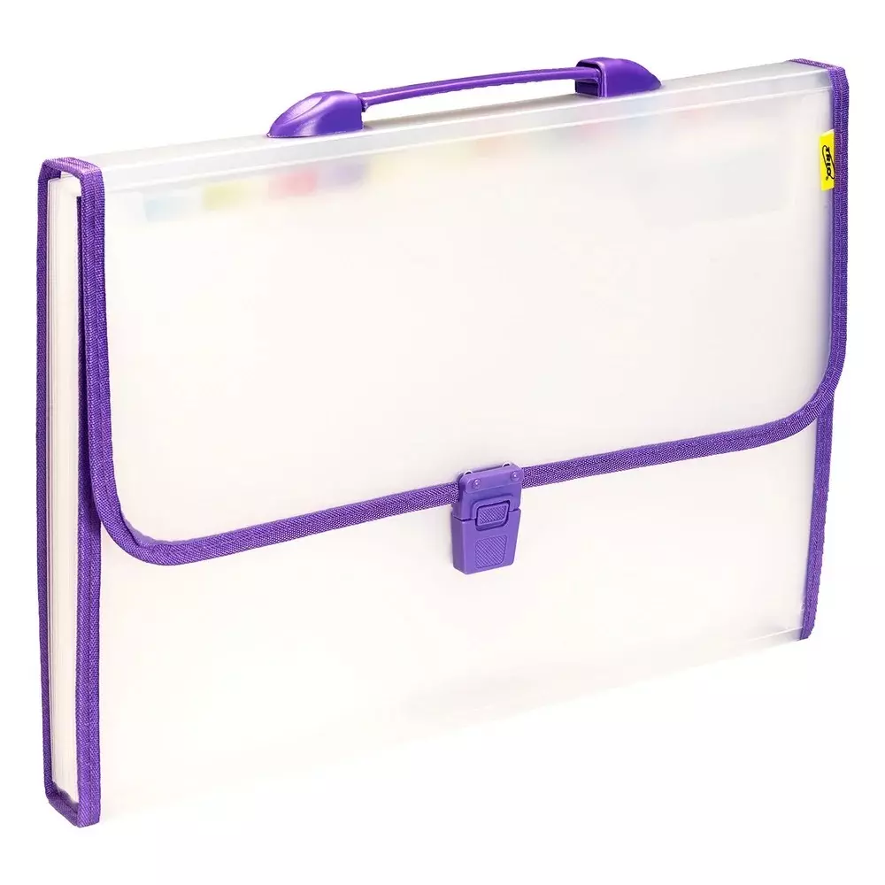 Trio 13 Pockets Expanding File FC 21.6x34.3 cm Plastic White + Violet, EW12FHL