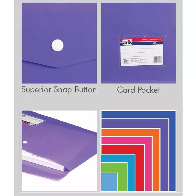 aris-button-folder-with-card-pocket-216x343-cm-opaque-pink-fc-for-office-school-and-home-bf615