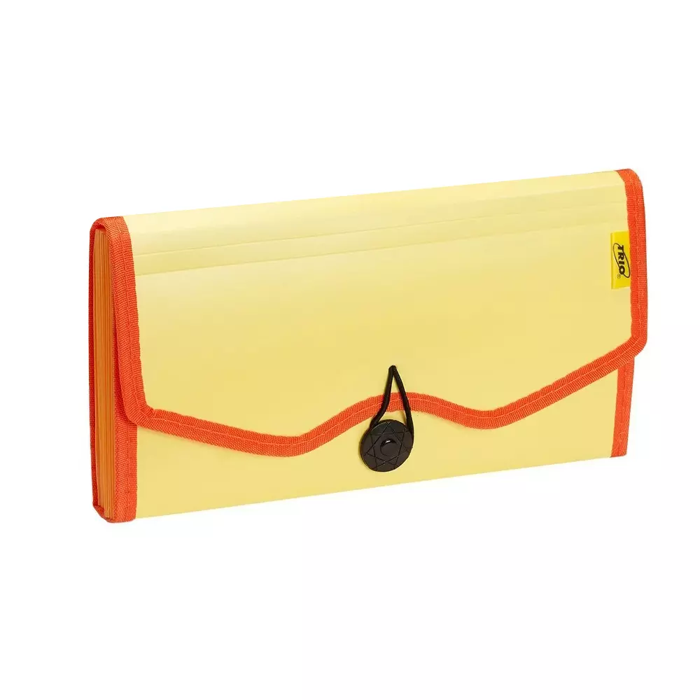 Trio 13 Pockets Expanding Cheque File Polypropylene Pastel Yellow, EJ12C