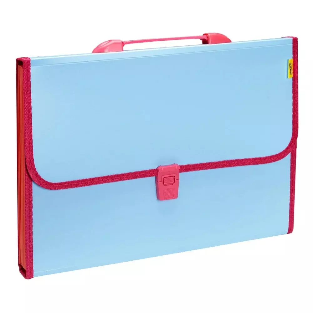 Trio 13 Pockets Expanding File FC 21.6x34.3 cm Plastic Pastel Blue, EJ12FHL