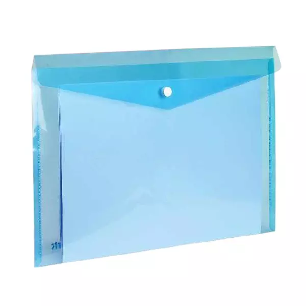 ARIS Button Folder 21.6x34.3 cm Natural Light Blue FC for Office, School and Home, BF145