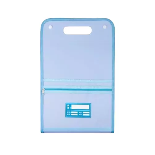 POLEN Vertical Fullscape Expanding File Folder With 13 Chain Pocket Polypropylene Blue
