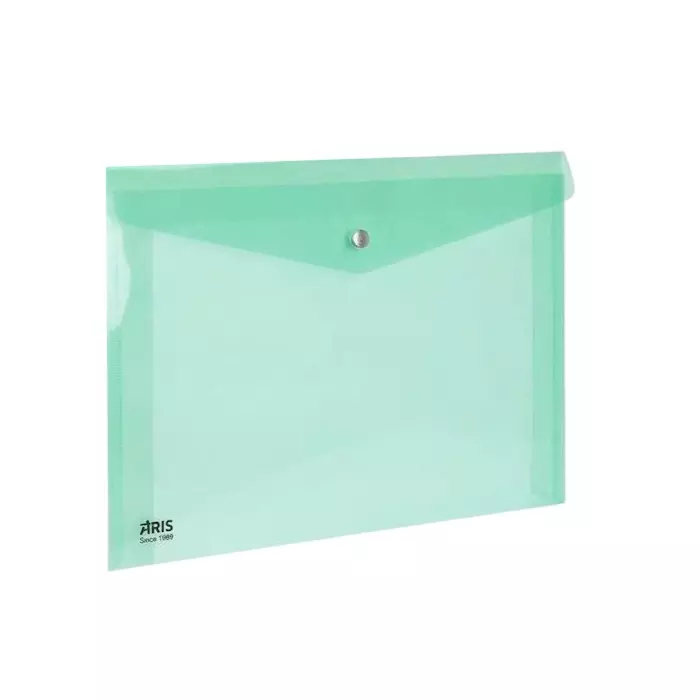 ARIS Button Folder 21.6x34.3 cm Natural Light Green FC for Office, School and Home, BF145