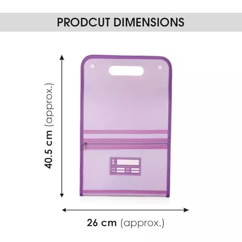 POLEN Vertical Fullscape Expanding File Folder With 13 Chain Pocket Polypropylene Purple