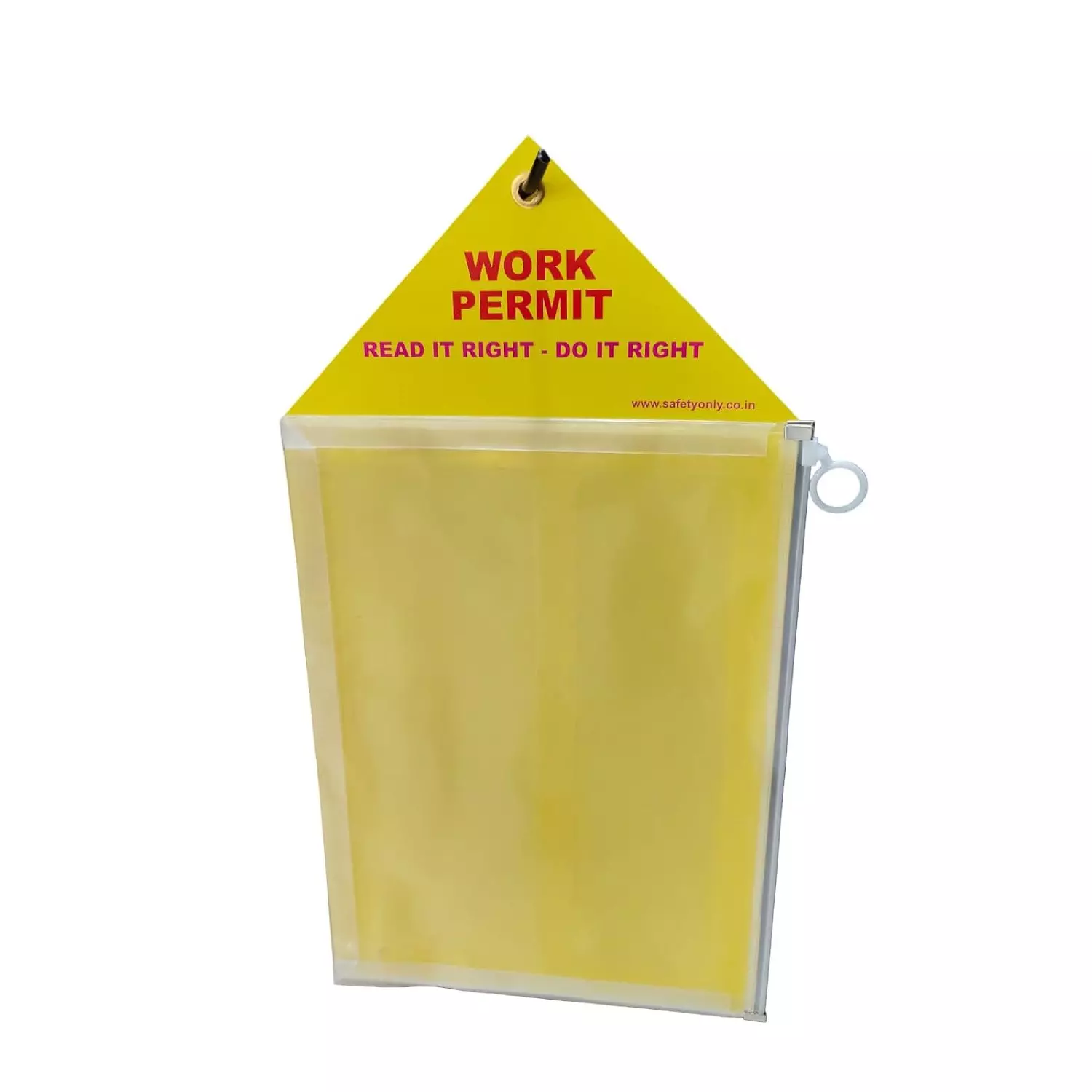 Telly Essentials Work Permit Holder / Document Holder A4 Size Clear Reusable Zip Closure, TSSPL-WPZP- 001 (Pack of 6)