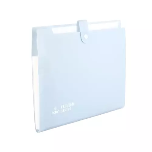 POLEN Fullscape Expanding File Folder 8 Pocket With Adjustable Buckle Pestal Blue