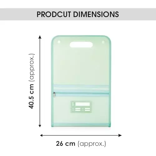 POLEN Vertical Fullscape Expanding File Folder With 13 Chain Pocket Polypropylene Green