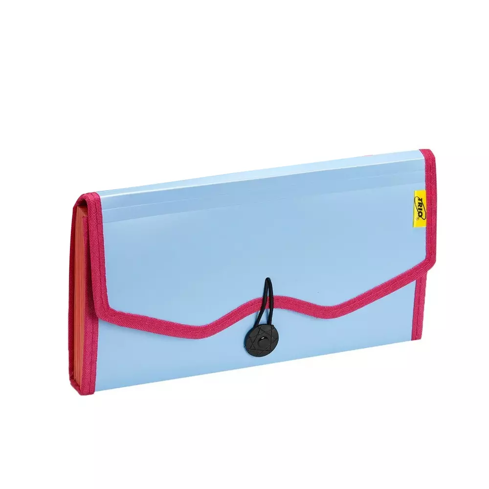 Trio 13 Pockets Expanding Cheque File Polypropylene Pastel Blue, EJ12C