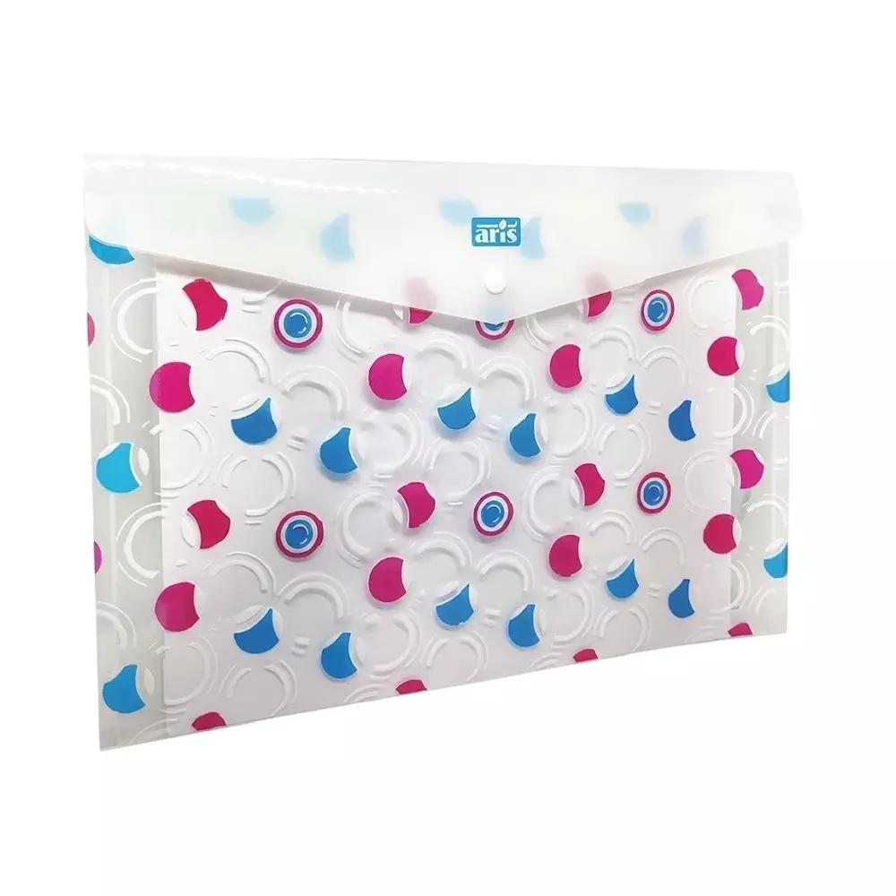 ARIS Printed Button Folder 21.6x34.3 cm Assorted FC for Office, School and Home, BF900