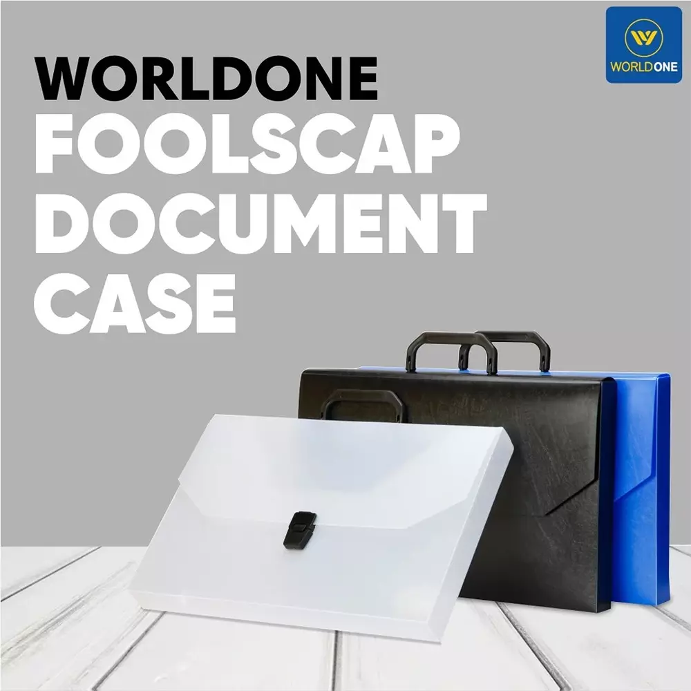 Worldone FC Size Document Case With Handle and Lock (Assorted), DC209