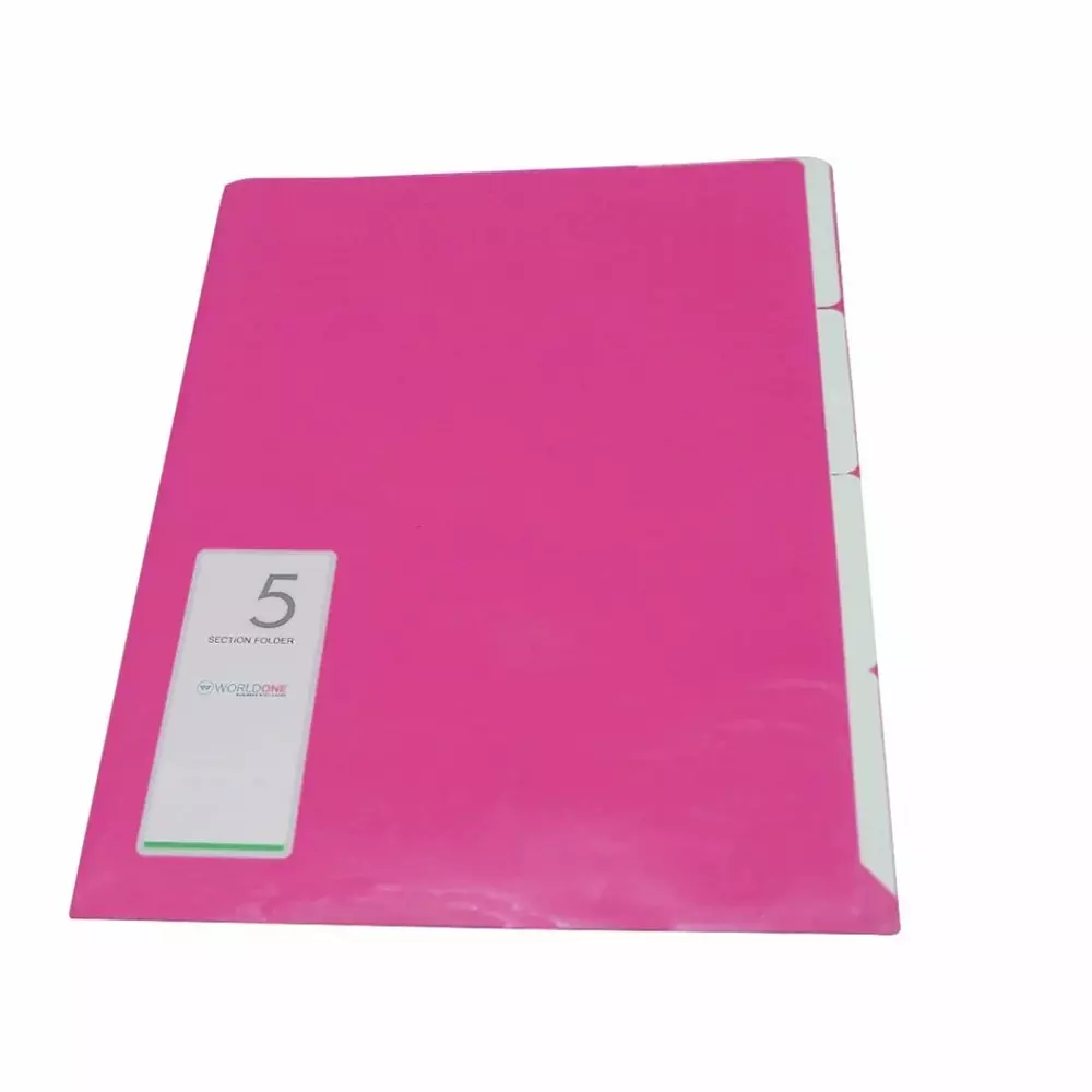 Worldone 5 Section Folder A/4 Assorted, LF032